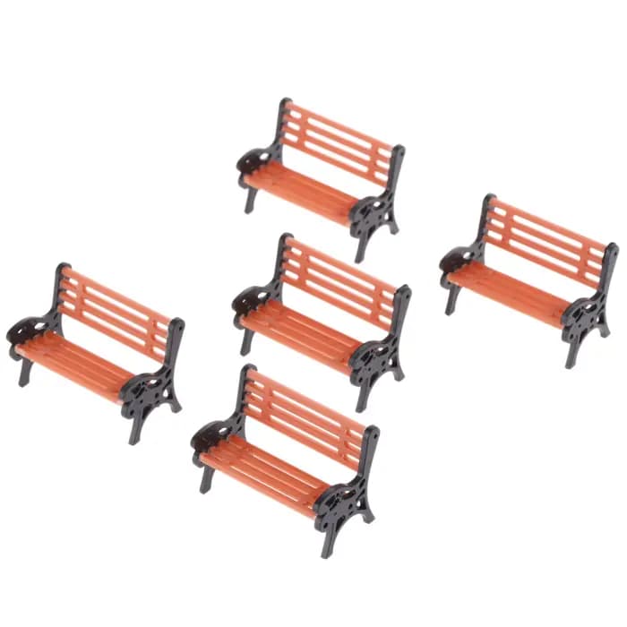 5 pièces modèle banc de parc 1:30 Mini ornement de jardin