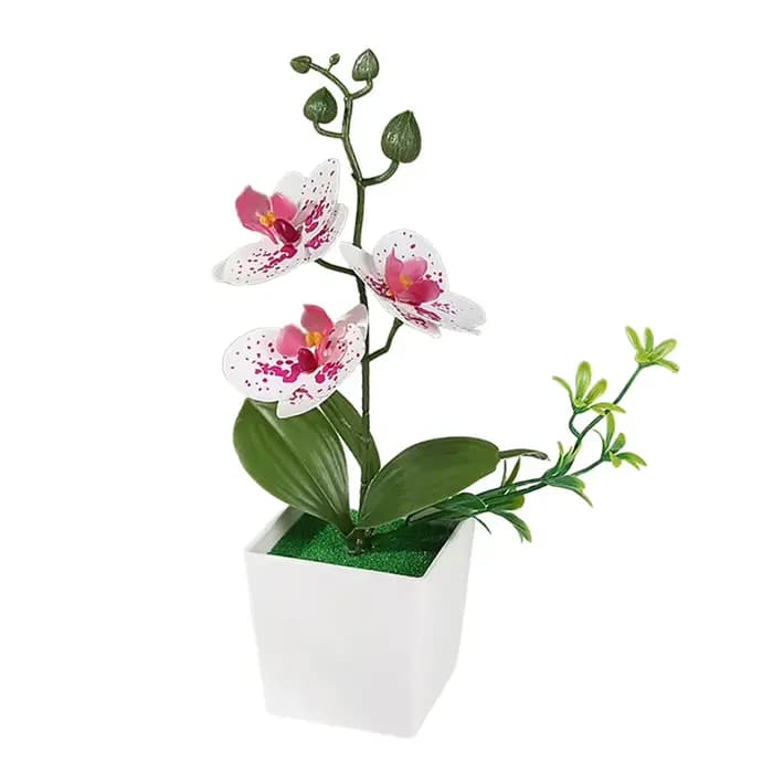 Fleurs artificielles de Phalaenopsis en pot pour une décoration élégante