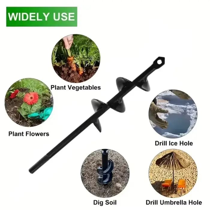 Foret hélicoïdal de jardinage avec embout hexagonal de 3/8 po pour la plantation