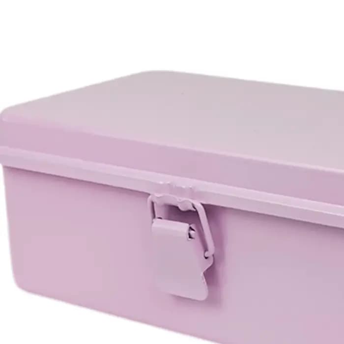 Boîte de rangement en métal de style rétro