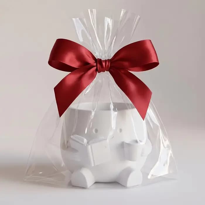 Pot de fleurs en plastique léger avec personnage lisant un livre - Décoration d'intérieur