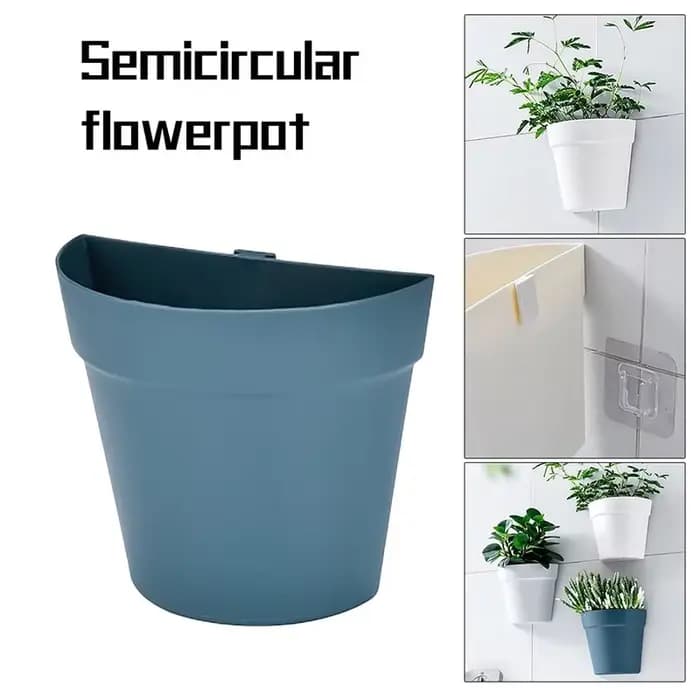 Pots de fleurs muraux en plastique pour la décoration intérieure, jardinière semi-circulaire, ornement de balcon, fournitures de jardin