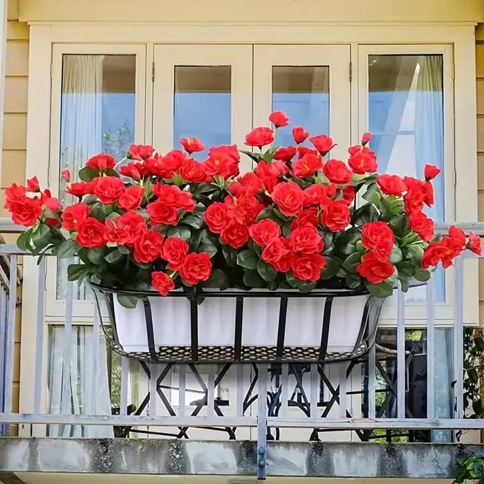 Azalea rouge artificielle d'automne en plein air, fleurs de haute qualité, buissons, décor résistant aux UV, fausses fleurs, décorations pour la maison, petites pour le jardin