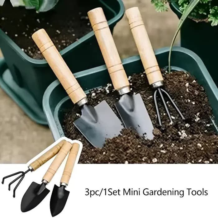 Ensemble d'outils de jardinage miniatures 3 pièces/1 set