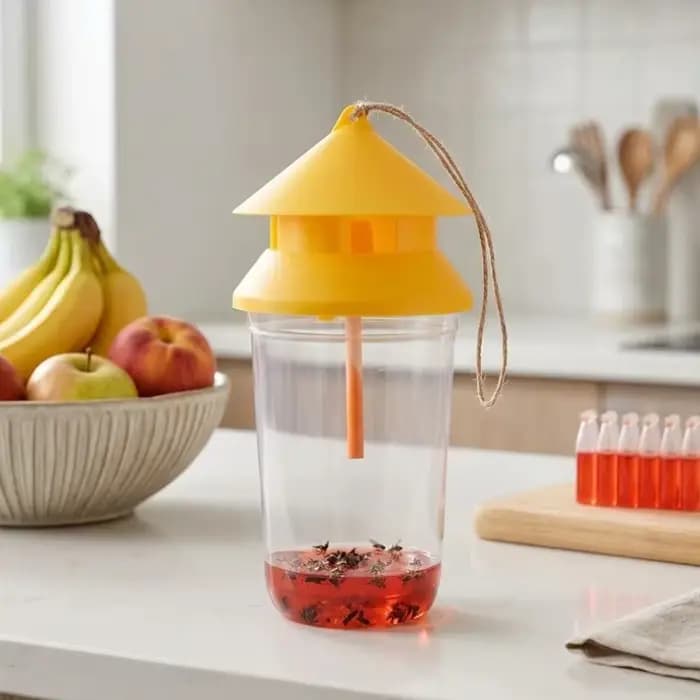Piège à mouches des fruits avec recharge d'attirant phéromonal pour le contrôle des ravageurs des vergers d'agrumes et