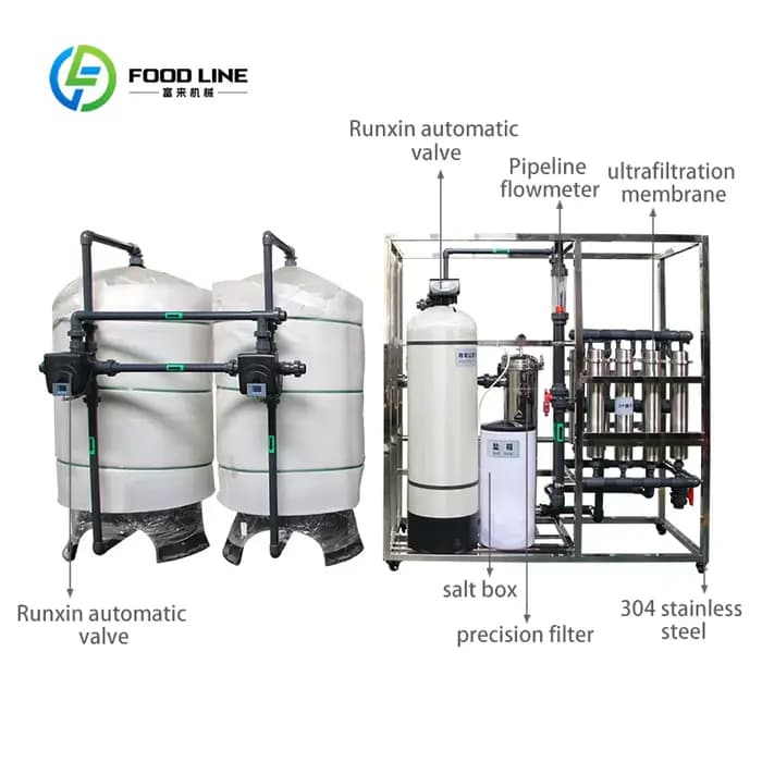 Machine de purification d'eau de puits dédiée, système de traitement par osmose inverse à ultrafiltration 5 étapes, personnalisé pour l'industrie