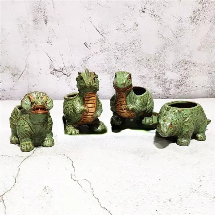Pot de fleur de dinosaure de dessin animé mignon créatif