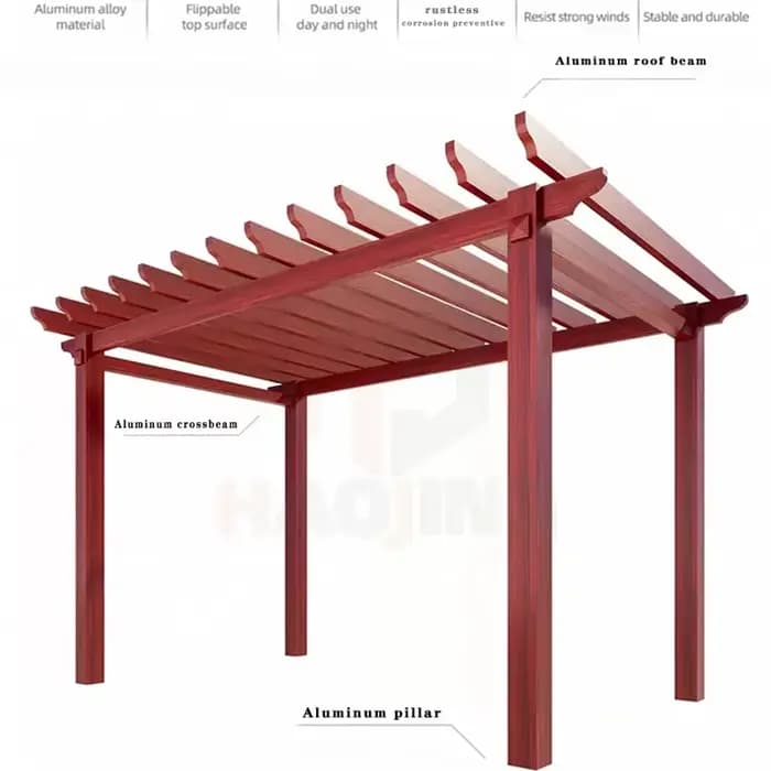 Gazebo de jardin extérieur galerie de treillis de raisin pavillon en aluminium 3x3 3x6 Pergola en métal Bioclimatica