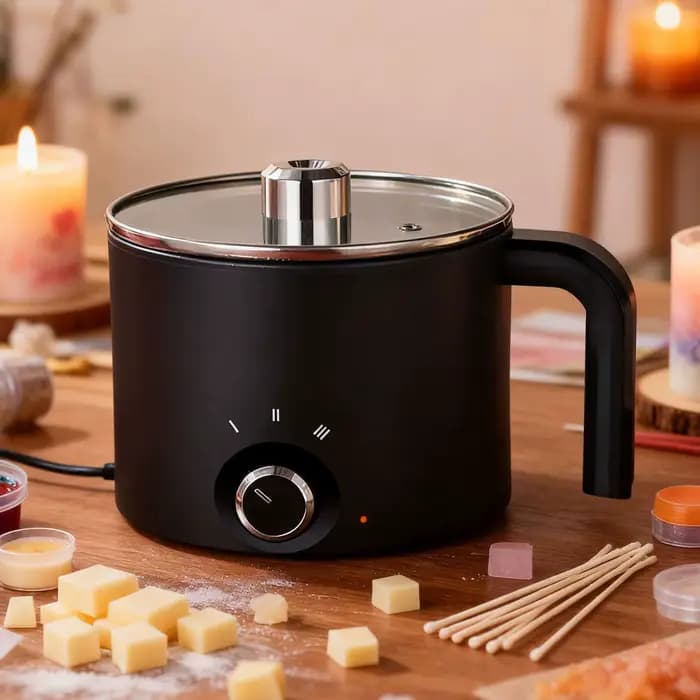 Pot à fondue électrique en acier inoxydable antiadhésif de 1,5 L pour la fabrication de bougies, de savons, de bonbons et de chocolat