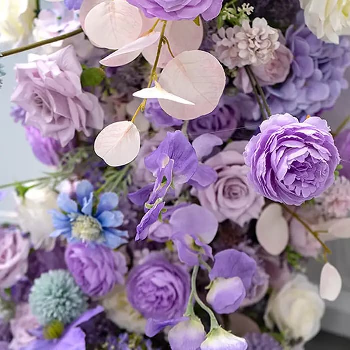 Guirlande de fleurs artificielles violettes pour canapé/table