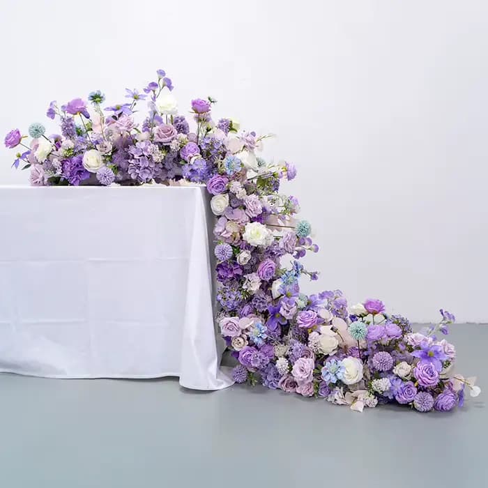 Guirlande de fleurs artificielles violettes pour canapé/table