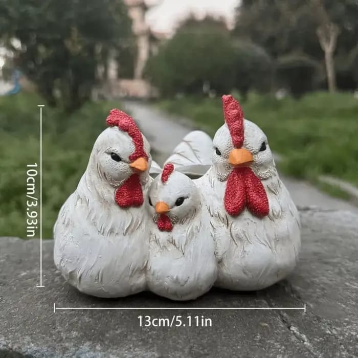 Décoration Créative : Pot de Fleurs Famille de Poulets