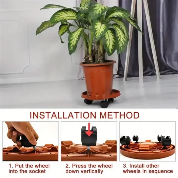 Support de Pot de fleur roulant mobile