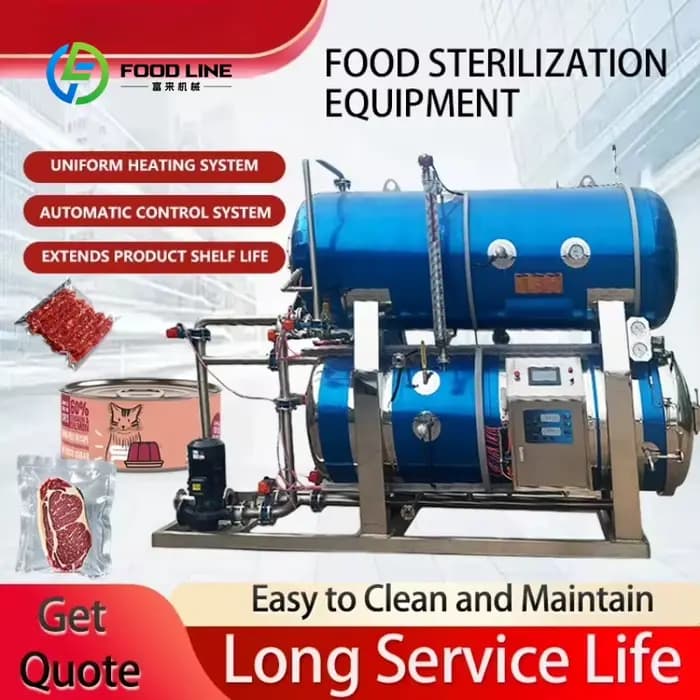 Pot de stérilisation industriel compact peu encombrant personnalisé pour utilisation de transformation des aliments Jarred emballés sous vide SMEs