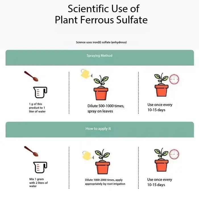 Acide d'amélioration du sol de engrais de fleur de sulfate ferreux de 200g/500g pour la plante de feuillage