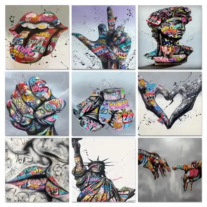 RUOPOTY-Peinture acrylique par numéros avec cadre, 60x75cm, peint à la main, bricolage, moderne, mur de maison ouvertement artisanat