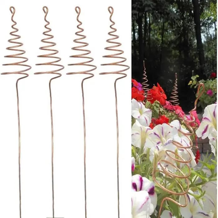 Antenne de jardinage en cuivre pour électroculture, 6 pièces, bobine de cuivre pour plantes d'extérieur, avec picots de support stables pour la culture