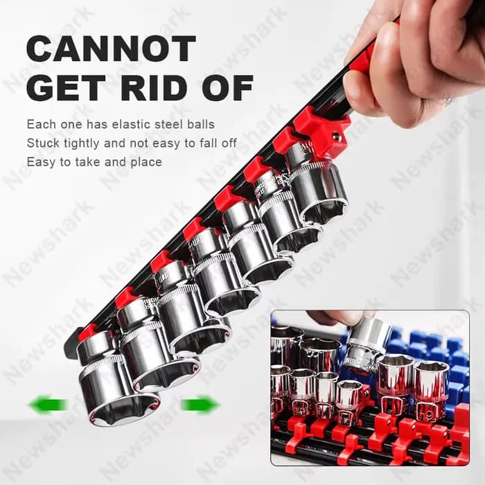 Porte-outils Rap-Duty, Support de douille, Rangement de garage T1, Convient au stockage mécanique, 6 pièces