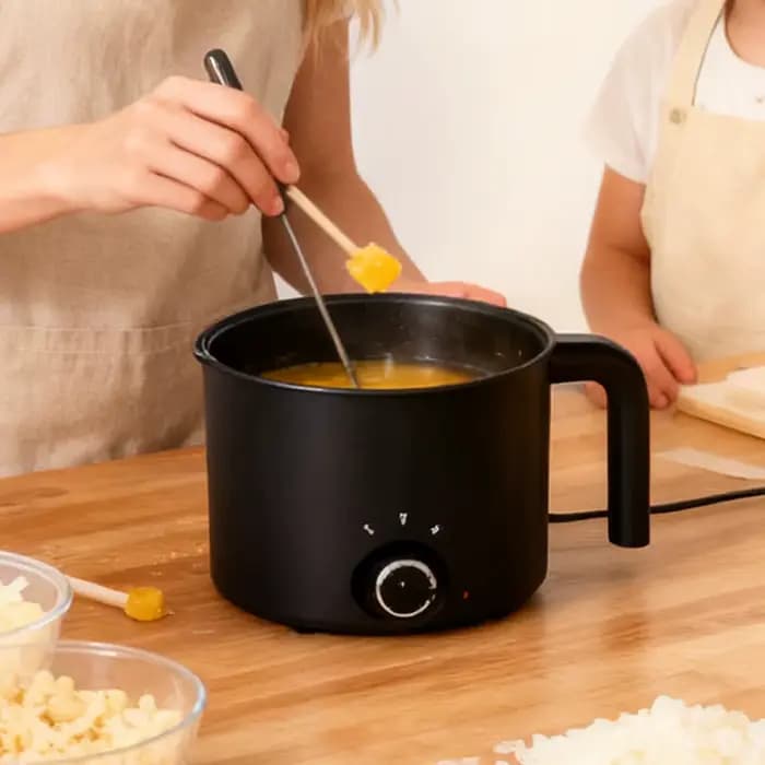 Pot à fondue électrique en acier inoxydable antiadhésif de 1,5 L pour la fabrication de bougies, de savons, de bonbons et de chocolat
