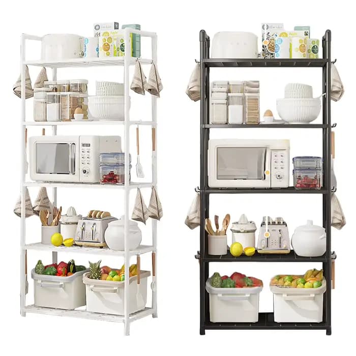 Étagères de rangement à 5 niveaux, organisateur d'étagères robuste pour garage avec pieds réglables, étagères métalliques stables pour garde-manger
