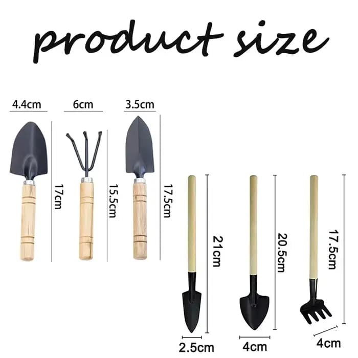 Ensemble d'outils de jardinage miniatures 3 pièces/1 set