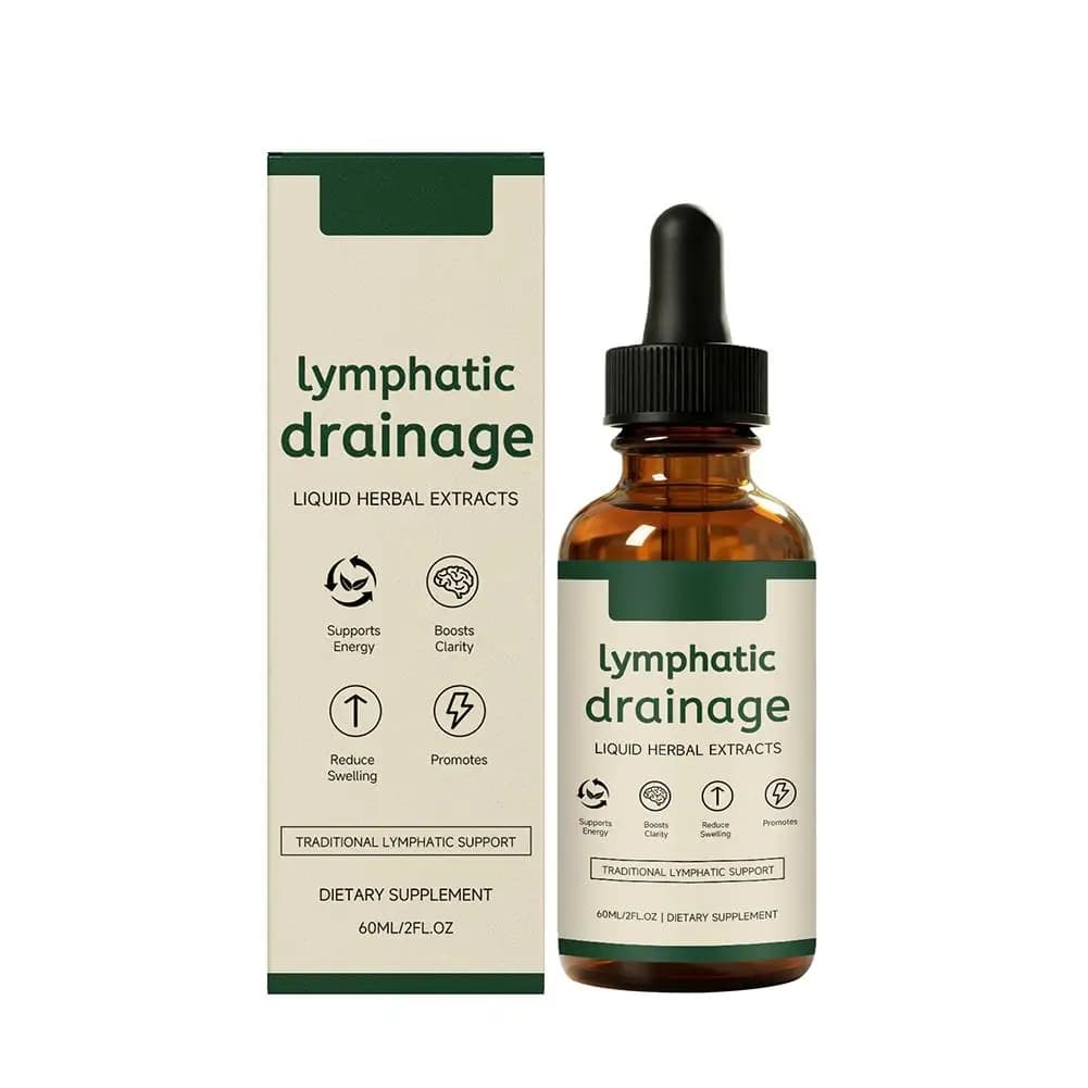 Gouttes liquides de soin lymphatique à base de plantes douces, formule végétale naturelle, soulagent