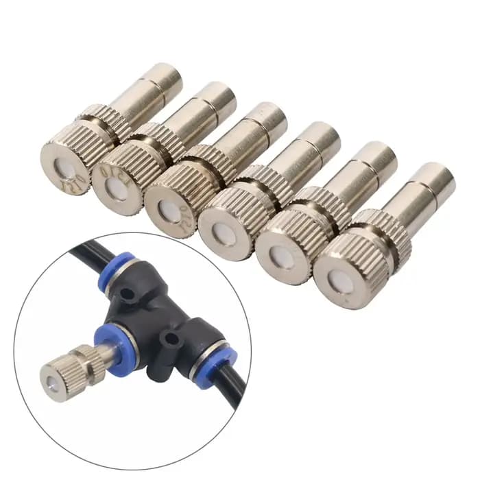 Buse de brumisation basse pression 6mm, 50 pièces, 0.1-0.8mm, atomiseur de brouillard pour jardin, s