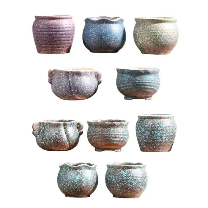 Ensemble pots fleurs en céramique