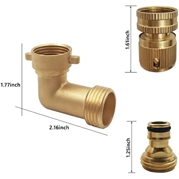 Adaptateur de tuyau d'arrosage en laiton massif, connecteur coudé à 90 degrés de 3/4 pouces et conne