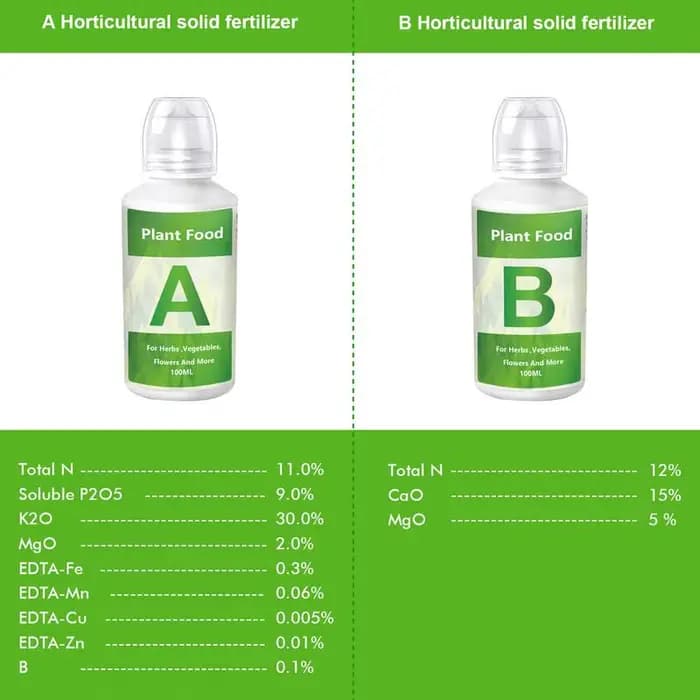 Engrais hydroponique A et B pour plantes de jardin