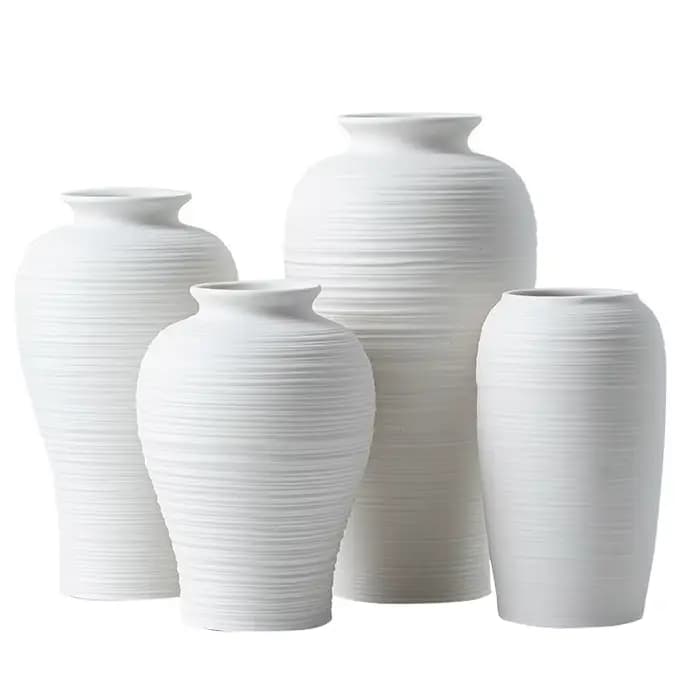 Vases en céramique, Design rond blanc