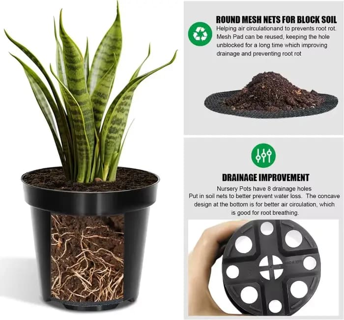 Pots de pépinière de 4/5/6 pouces avec trou de drainage