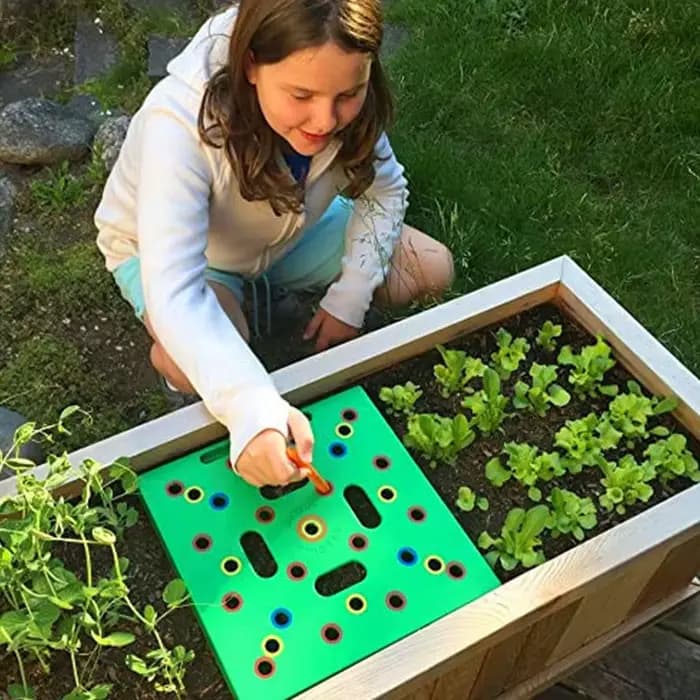 Seeding Square - Gabarit de semis avec plateau pour pots de fleurs et jardinage potager