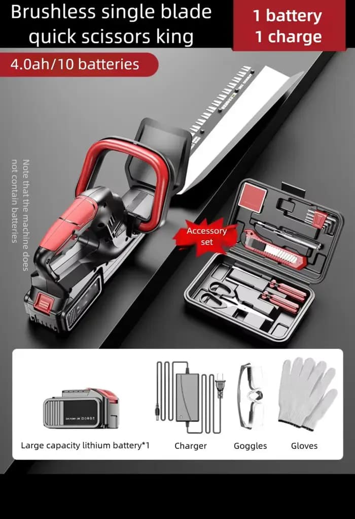 Taille-haie électrique sans balais, 8.0ah, double bord, ciseaux de coupe rechargeables, outils de cu