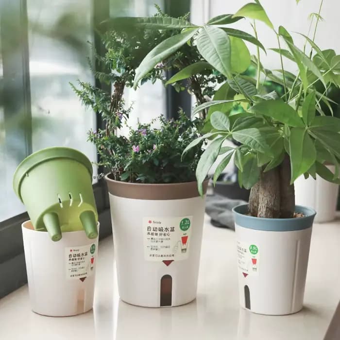 Pot de fleur hydroponique à double couche auto-arrosant