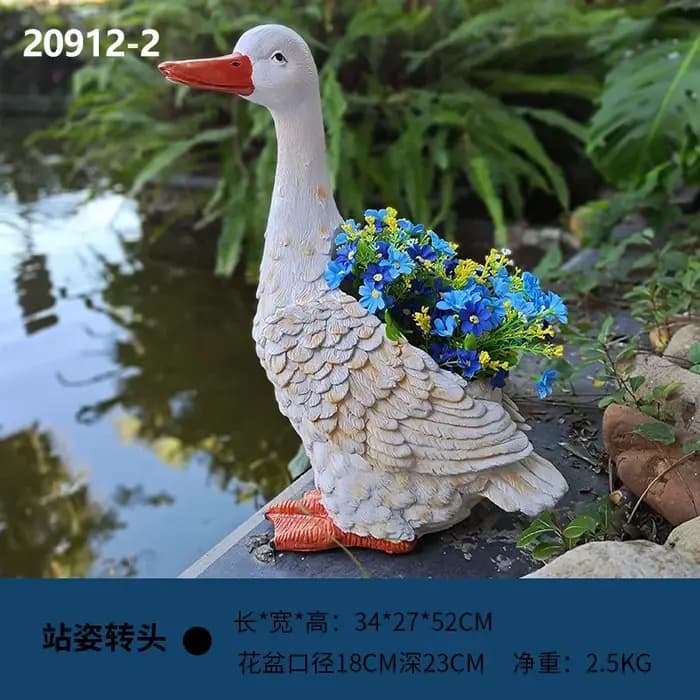 Pot de fleur de canard de dessin animé pour jardin extérieur