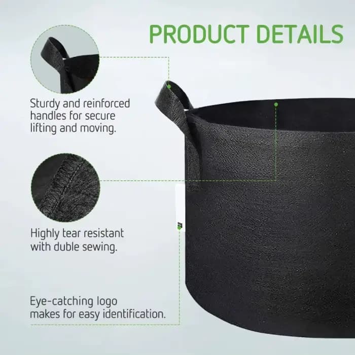 1/3/5/7/10 Gallons tissu noir plante de jardin cultiver sacs Portable légumes Pot de fleur planteur
