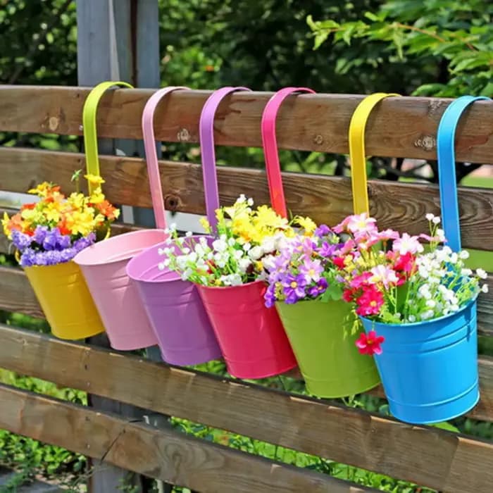 Pot de fleur suspendu en fer de Style naturel robuste