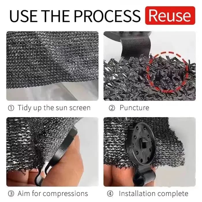 20/50/100 Pcs Clips de fixation en plastique pour auvents, pare-soleil, filets de camping, clôtures