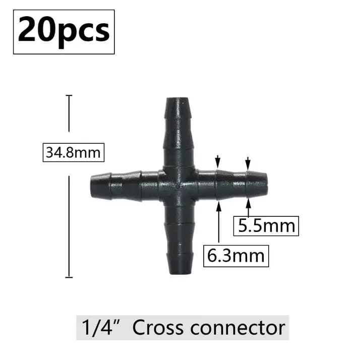 Connecteur de tuyau d'arrosage, 20 pièces, 3mm, 4mm, d'argile goutte à goutte 1/4 en effet et 1/8 en