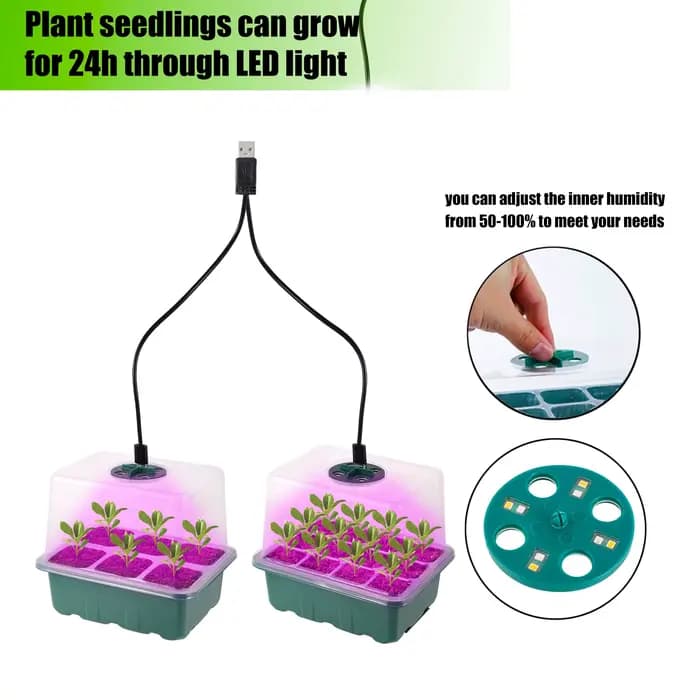 Lumière de croissance pour démarreur de graines, lumière Led pour plantes de Germination en serre, a