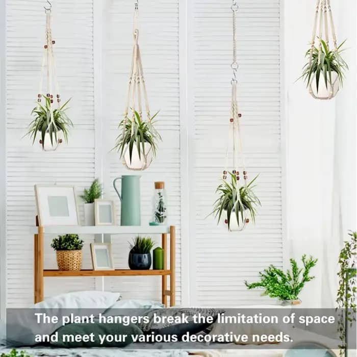 Cier de suspension pour plantes en macramé fait à la main, Pot de fleur, décoration suspendue pour b