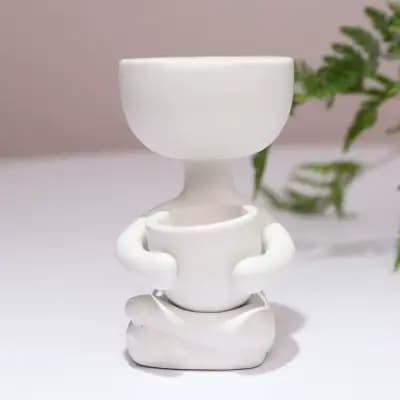 Pot de fleur en céramique humanoïde créatif, mini vase de plantes humanoïdes, décoration d'intérieur