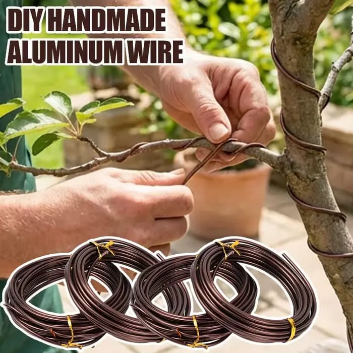 Fils d'aluminium brun pour bonsaï 0,8/1,0/1,5/2,0/2,5/3,0 mm, fil de soutien pour plantes, fil de fo