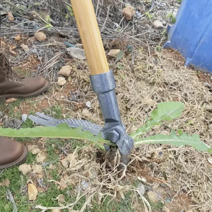 Outil de désherbage manuel robuste en acier à 4 griffes pour jardin