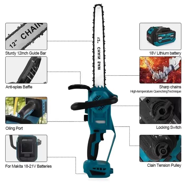 Makita – tronçonneuse électrique portative sans balais pour le travail du bois