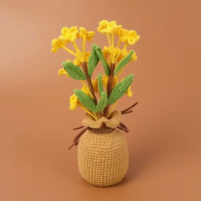 Fleur artificielle de chèvrefeuille au crochet faite à la main