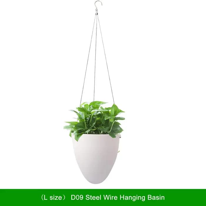 Nouveau bassin suspendu en forme d'œuf blanc Pots de fleurs Pot