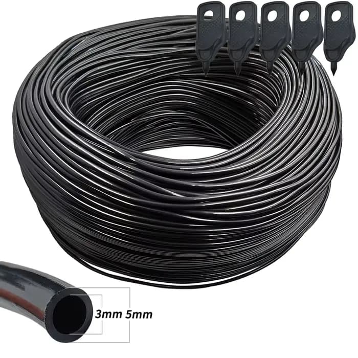 WUJIE-Tuyau d'arrosage de jardin, 5-100m, 3/5mm, 1/8 en PVC, micro tube d'irrigation goutte à goutte