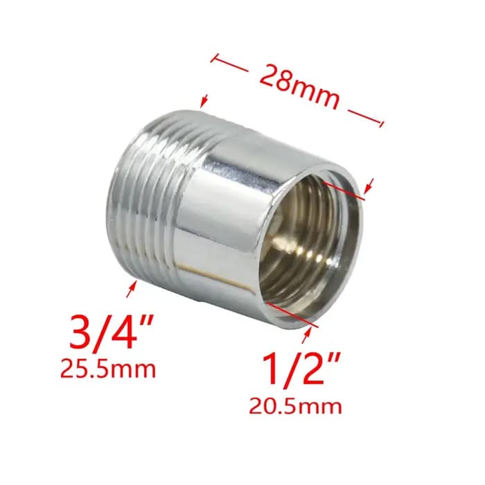 Connecteur de filetage en laiton 1/2 "à 3/4 3/8 1 pouce, Joint de réparation réducteur pour robinet,